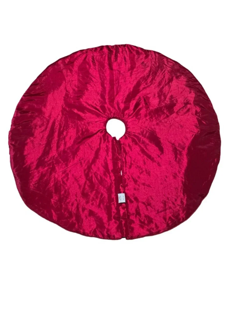 Christmas Tree Skirt Sequins Button Closure holiday decor red festive padded